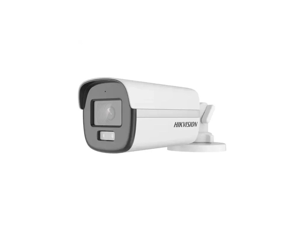 Outdoor bullet security camera mounted on a building wall for perimeter surveillance